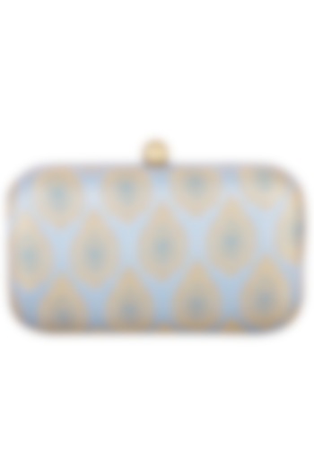 Powder Blue Textured Sling Clutch by MKNY