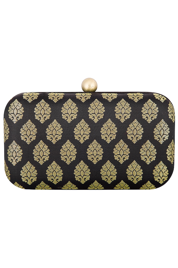 Black Textured Sling Clutch by MKNY