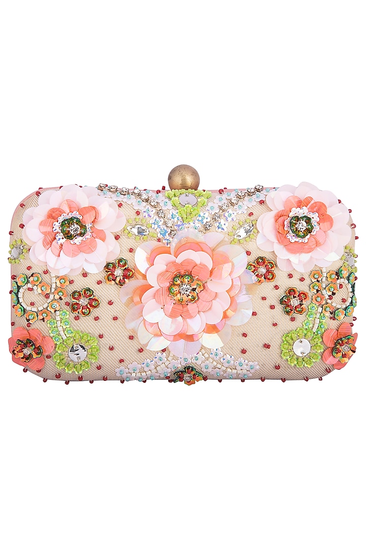 Powder Pink Embroidered Clutch by MKNY