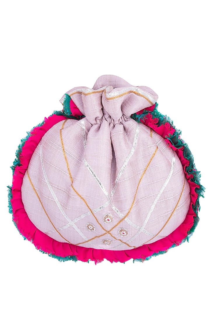 Lilac embroidered potli available only at Pernia's Pop Up Shop.
