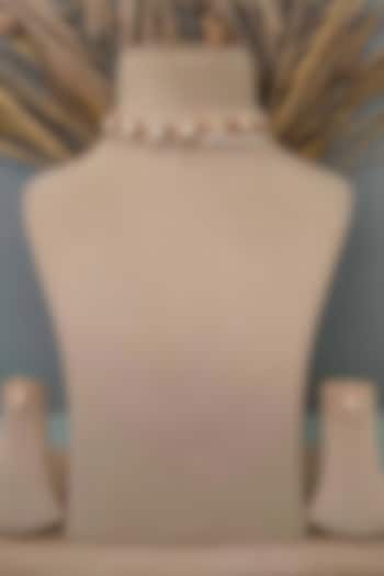 Gold Plated Uncut Polki & Beaded Jadau Choker Necklace Set by Mortantra at Pernia's Pop Up Shop