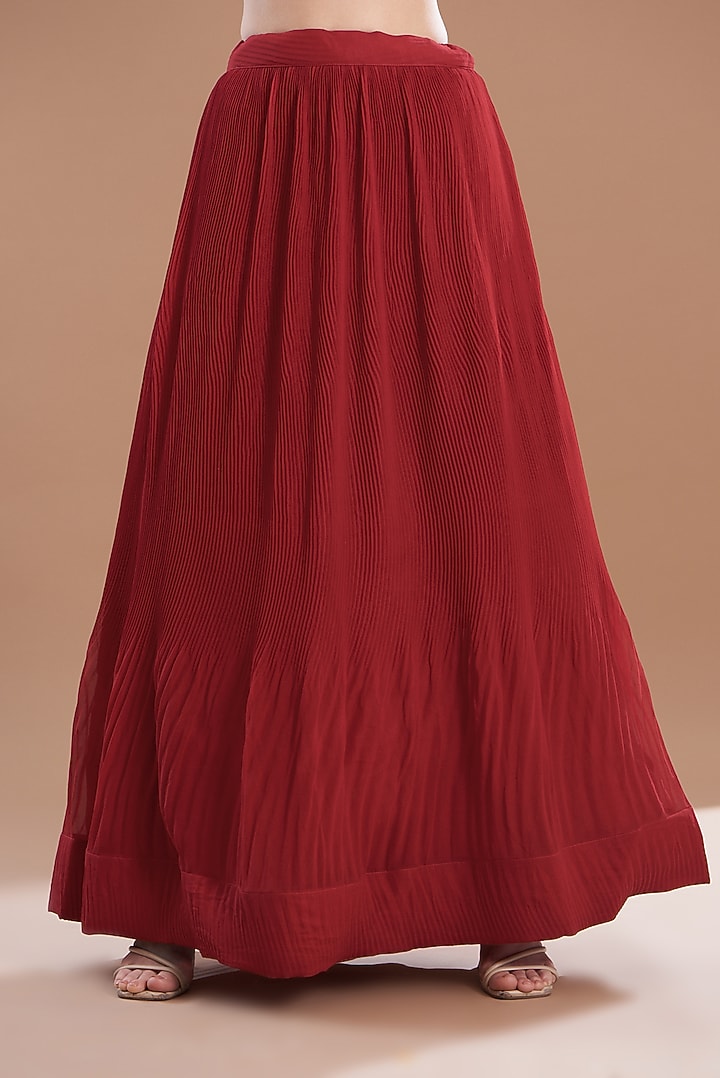 Red Georgette Lehenga Set by House Of Jamoti at Pernia's Pop Up Shop