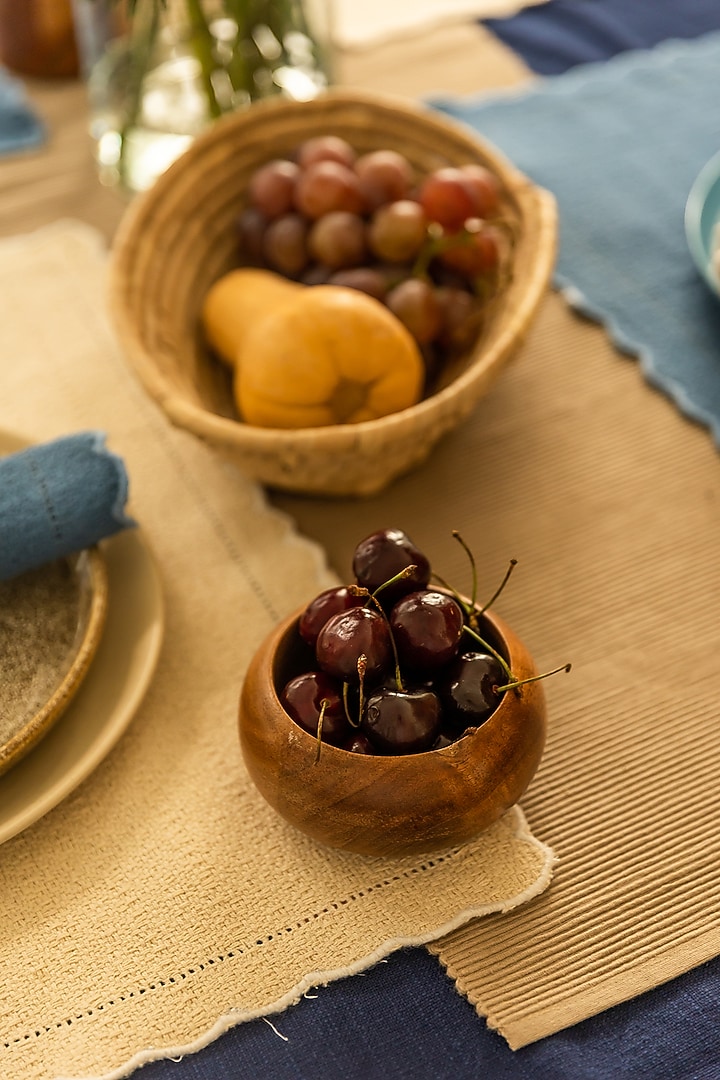 Cobalt Blue & Cream Cotton Table Linen With Mats by Merak Accessories at Pernia's Pop Up Shop