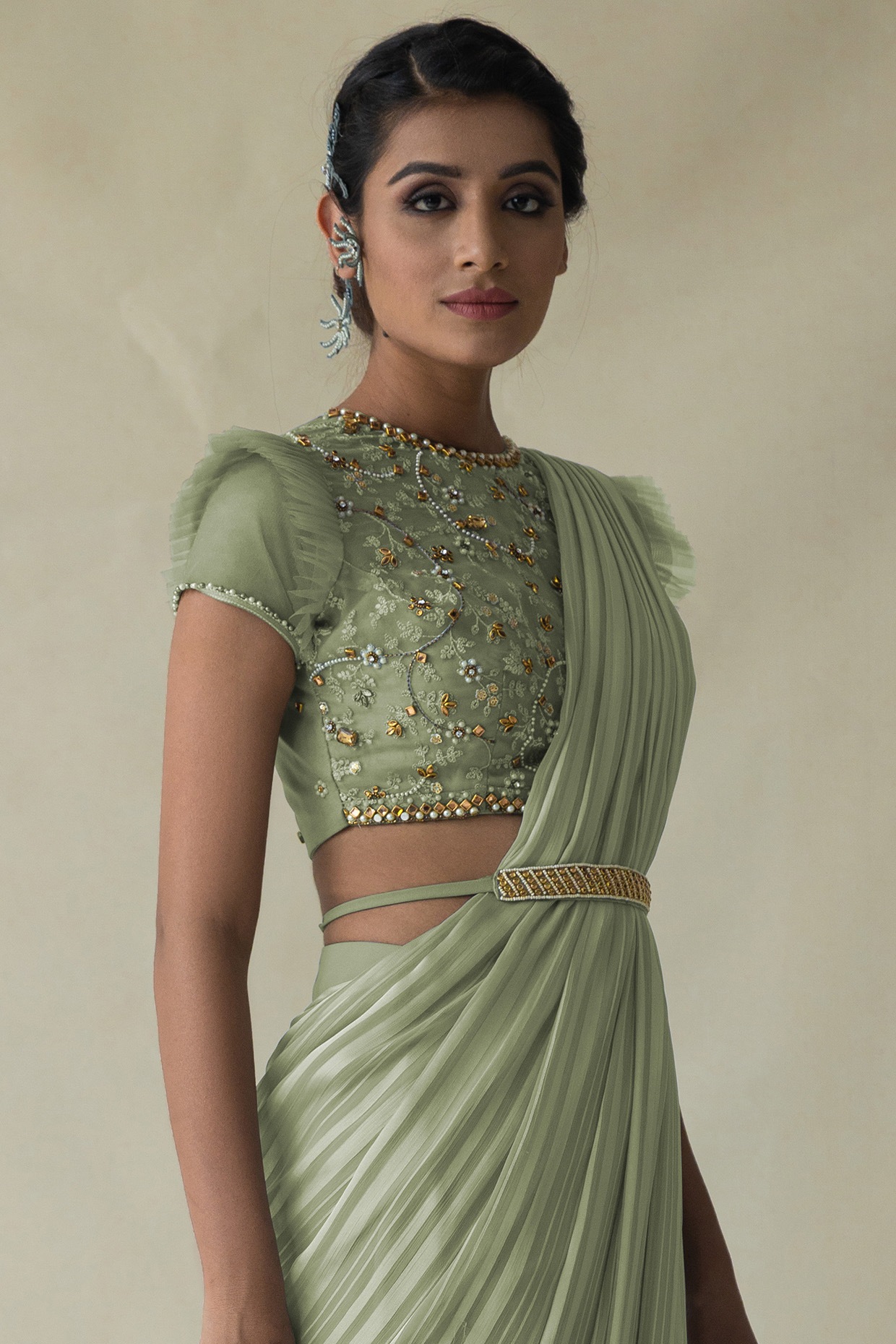 Pista Color Soft Banarasi Silk Saree – StylebyPanaaash
