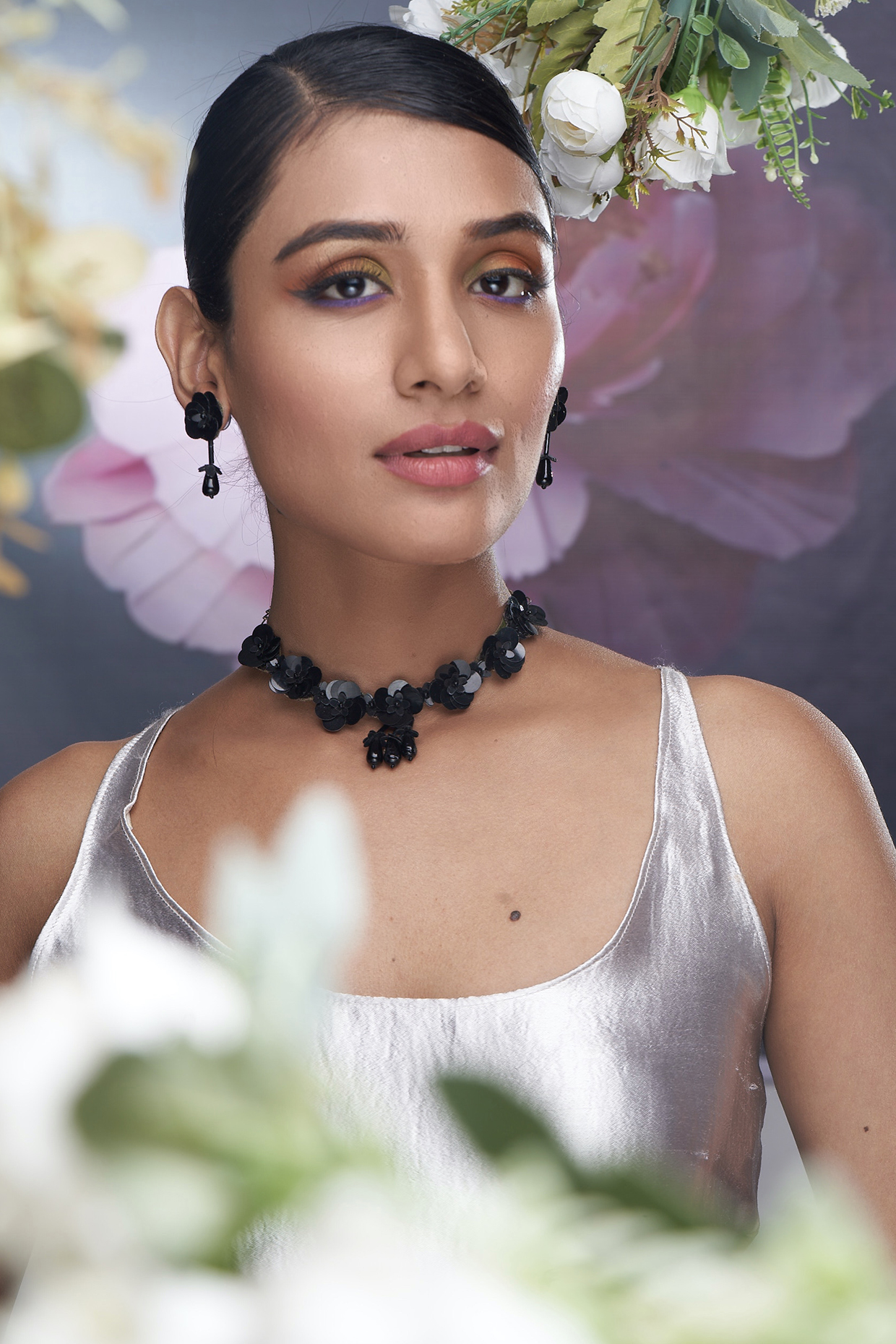 Black Sequin & Beaded Necklace Set by TORQUE by Merge at Pernia's Pop Up Shop