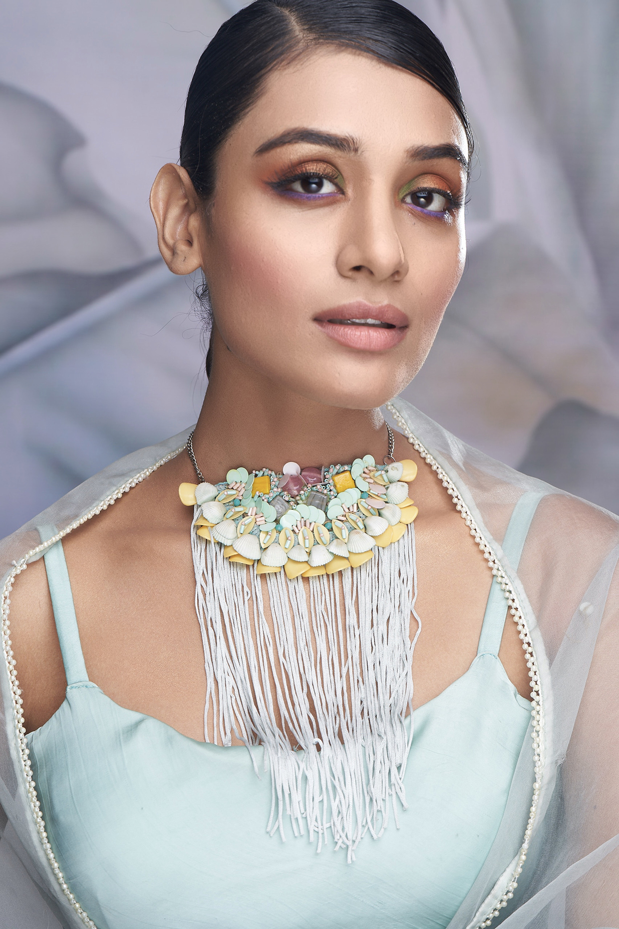 Multi-Colored Stone & Shell Choker Necklace by TORQUE by Merge at Pernia's Pop Up Shop