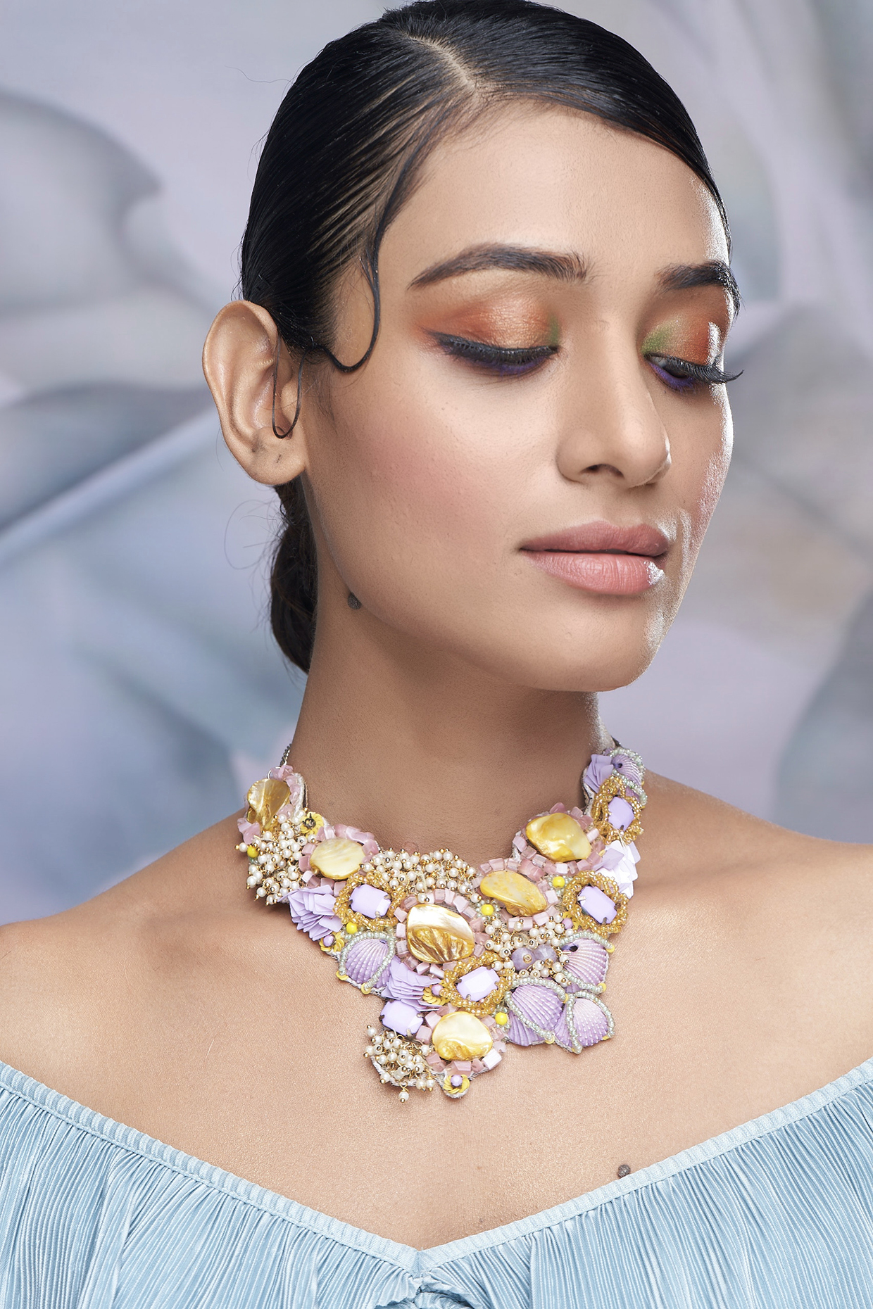 Multi-Colored Stone & Shell Necklace  by TORQUE by Merge at Pernia's Pop Up Shop