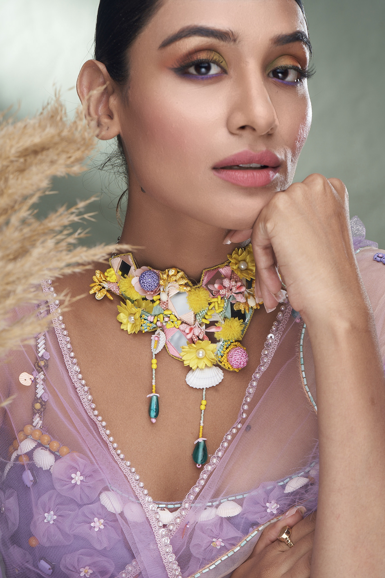 Yellow Stone & Shell Necklace by TORQUE by Merge at Pernia's Pop Up Shop