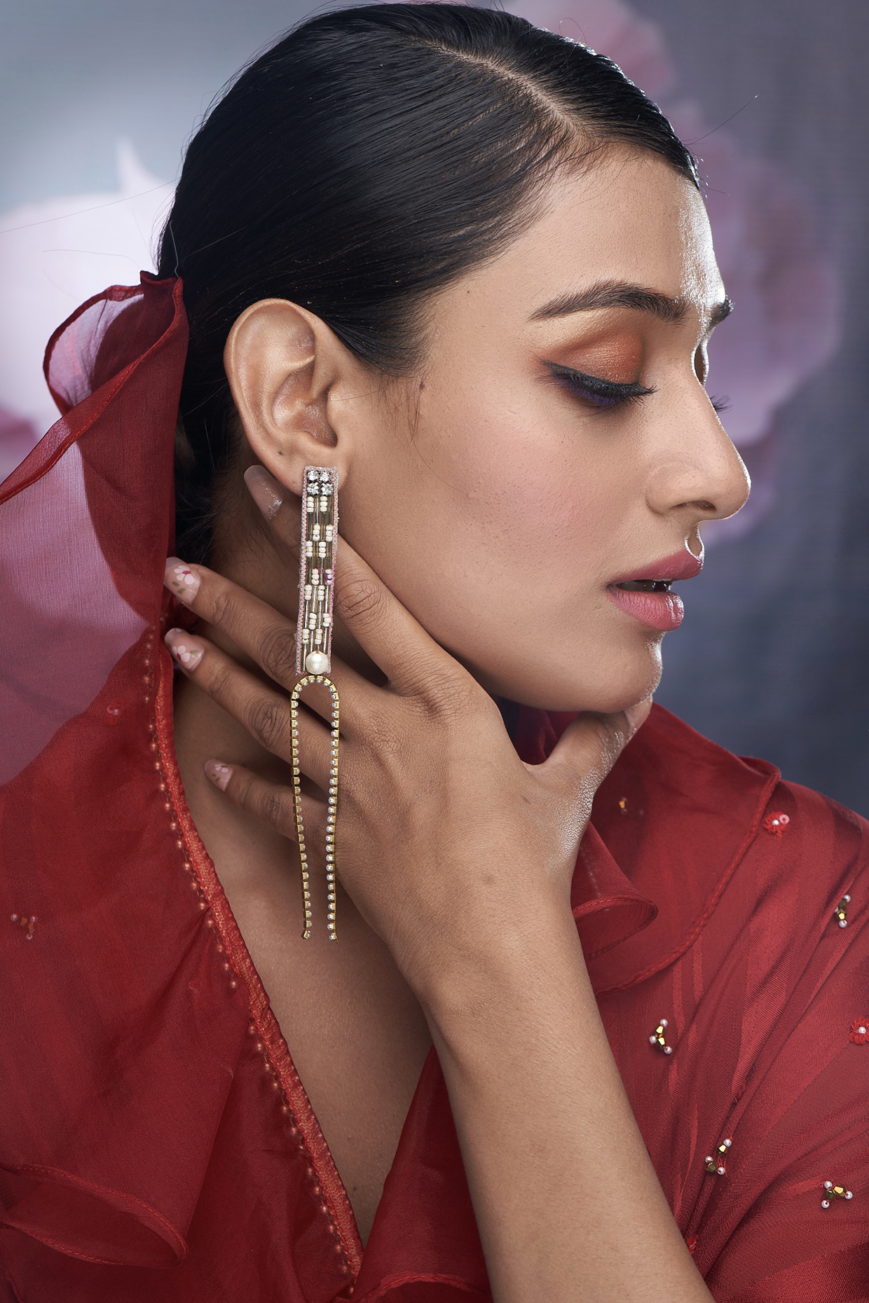 Multi-Colored Beaded & Pipe Dangler Earrings by TORQUE by Merge at Pernia's Pop Up Shop