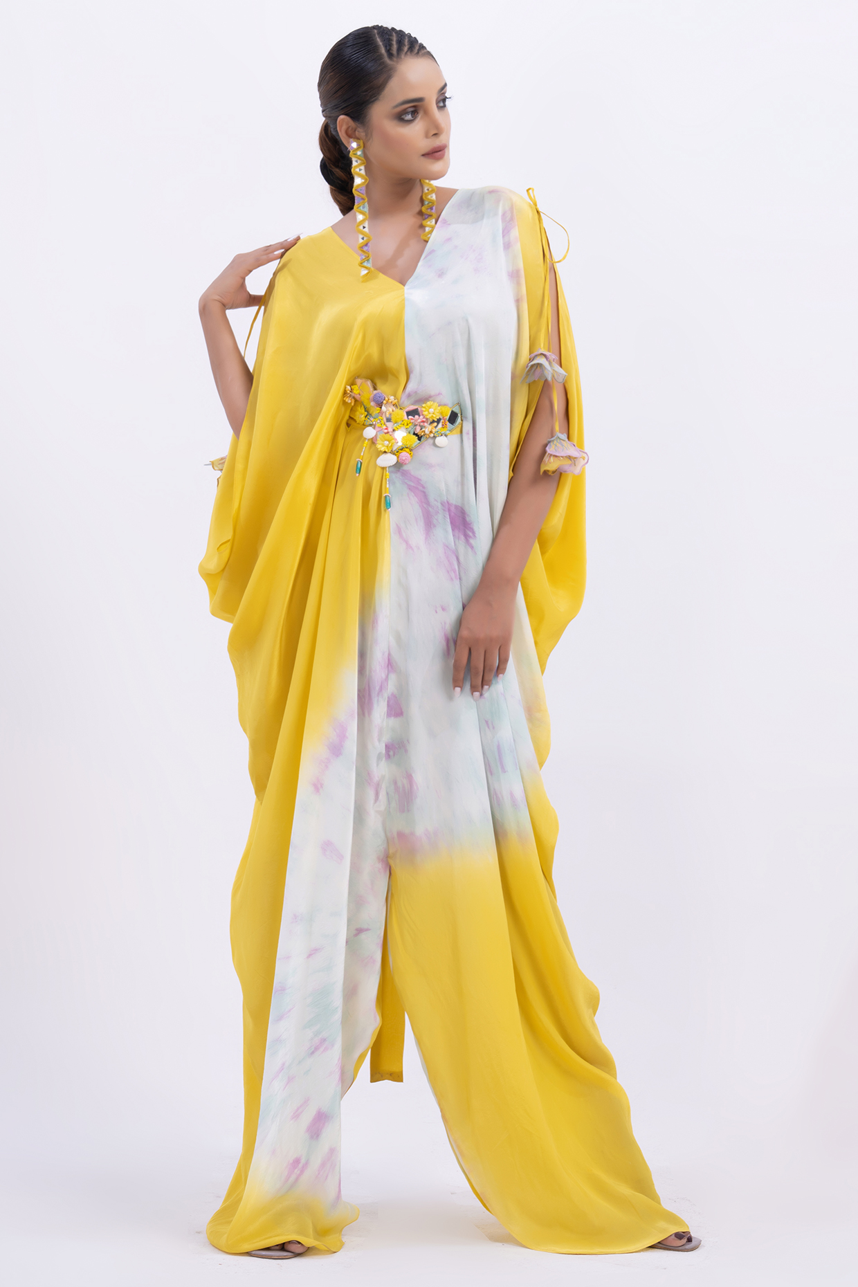 Multi-Colored Ombre American Crepe Tie-Dyed Jumpsuit by Merge Design at Pernia's Pop Up Shop