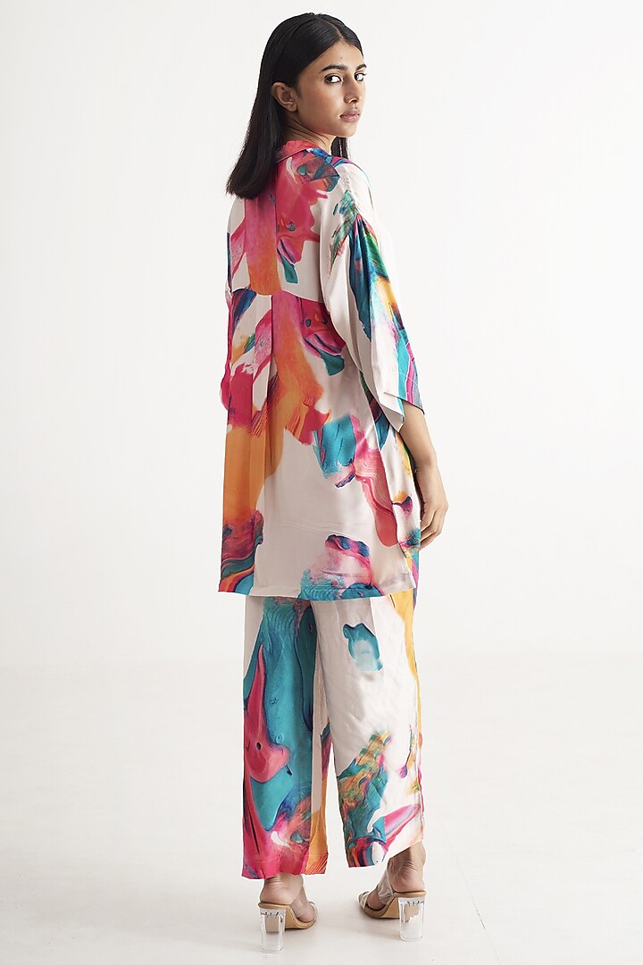 Multi-Colored Modal Silk Abstract Digital Printed Pant Set by Merakus at Pernia's Pop Up Shop