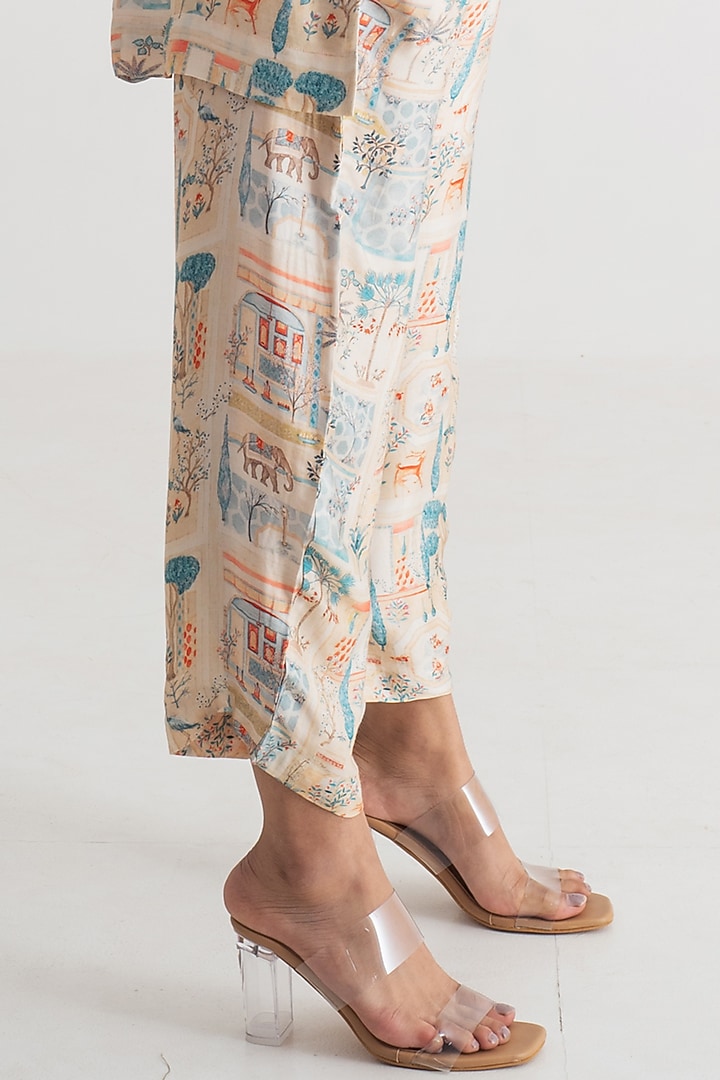 Multi-Colored Modal Silk lmperial Printed Co-Ord Set by Merakus at Pernia's Pop Up Shop