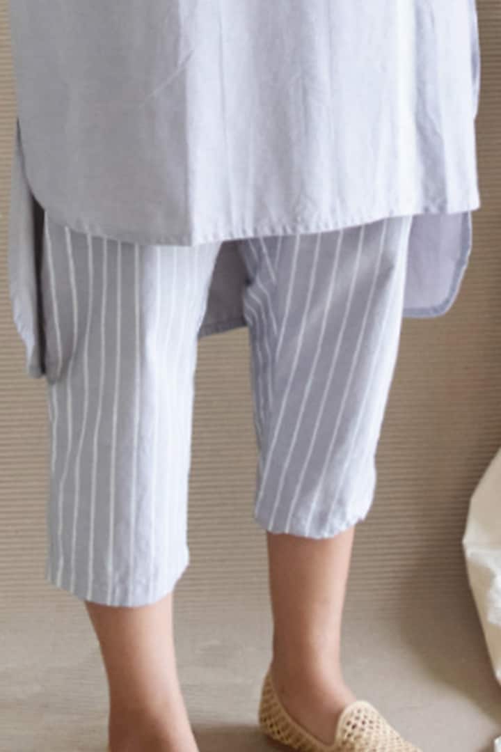 Grey Printed High-Low Tunic by Merakus at Pernia's Pop Up Shop