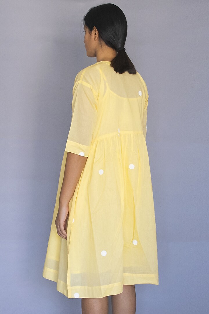 Pastel Yellow Printed Summer Dress by Merakus at Pernia's Pop Up Shop