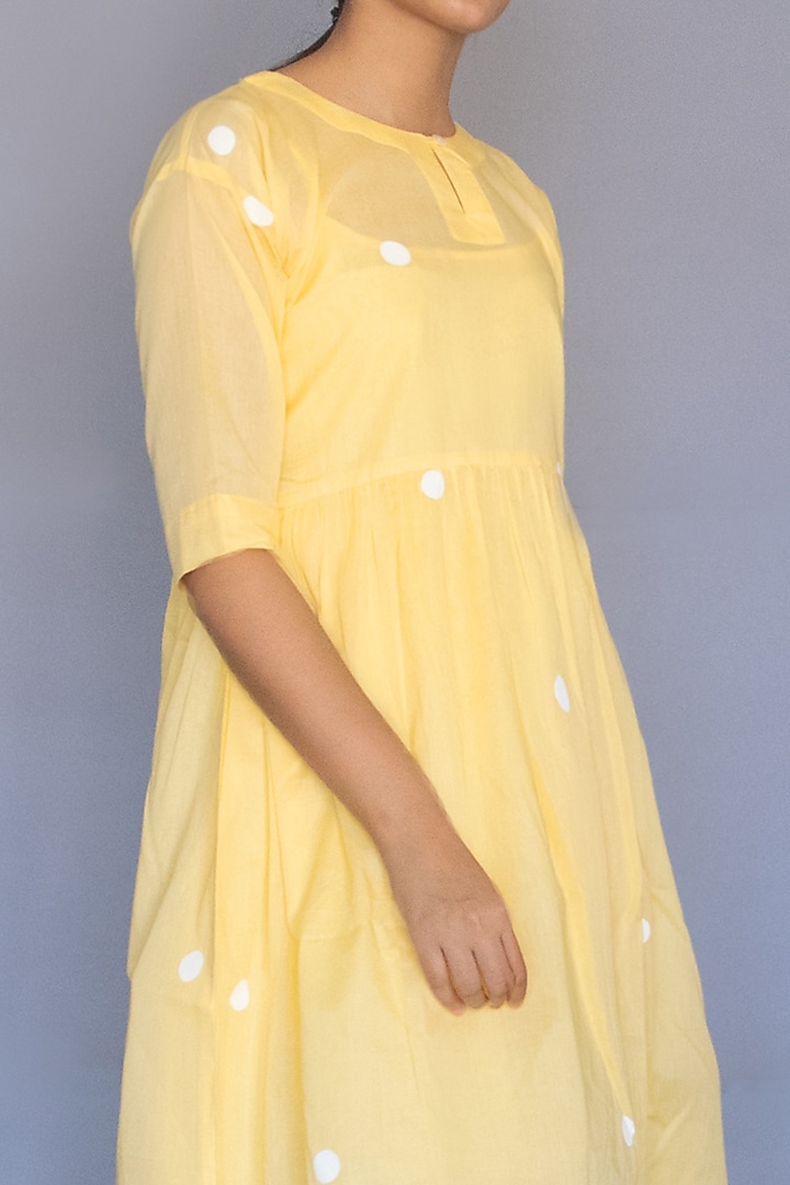 Pastel Yellow Printed Summer Dress by Merakus at Pernia's Pop Up Shop