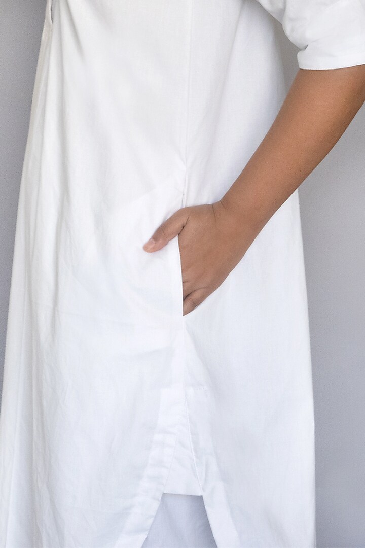 White Cotton Shirt Tunic by Merakus at Pernia's Pop Up Shop