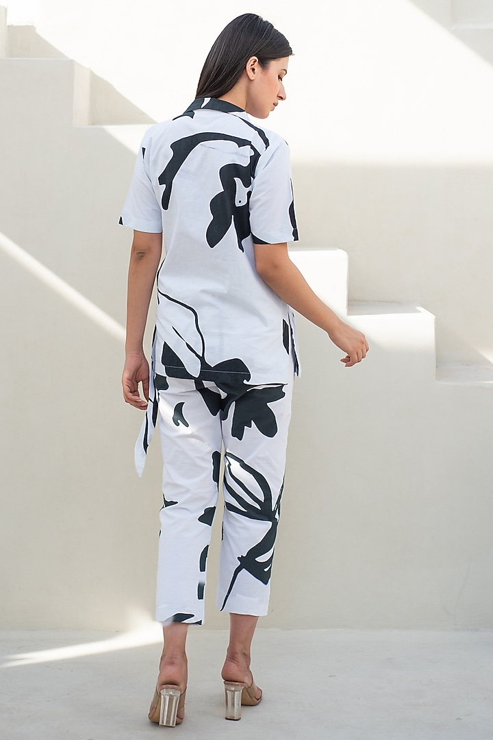 Black & White Cotton Digital Printed Co-Ord Set by Merakus at Pernia's Pop Up Shop