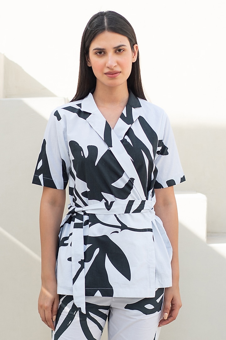 Black & White Cotton Digital Printed Co-Ord Set by Merakus at Pernia's Pop Up Shop