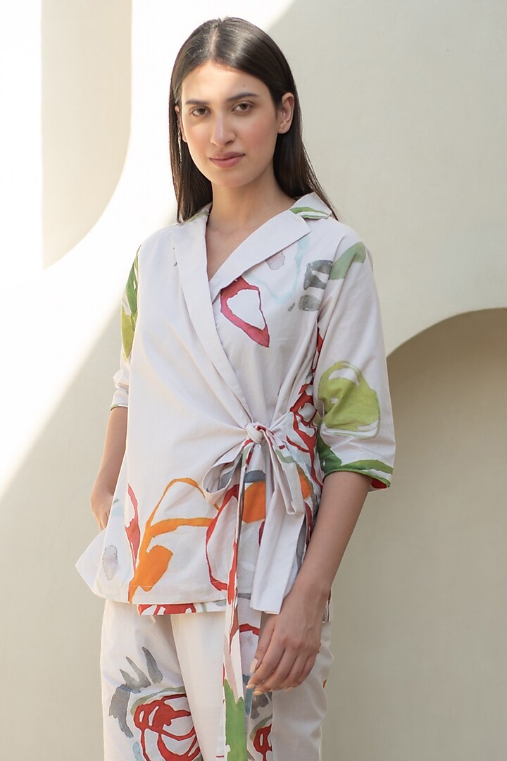 Multi-Colored Cotton Floral Digital Printed Co-Ord Set by Merakus at Pernia's Pop Up Shop