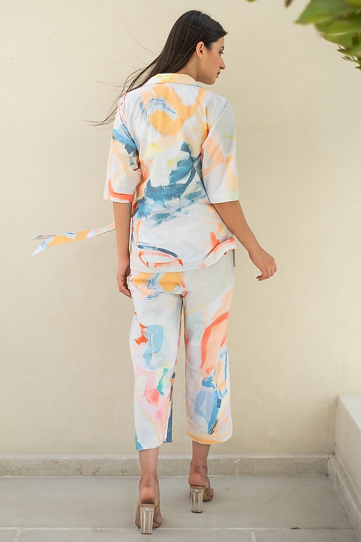 Multi-Colored Cotton Floral Digital Printed Co-Ord Set by Merakus at Pernia's Pop Up Shop
