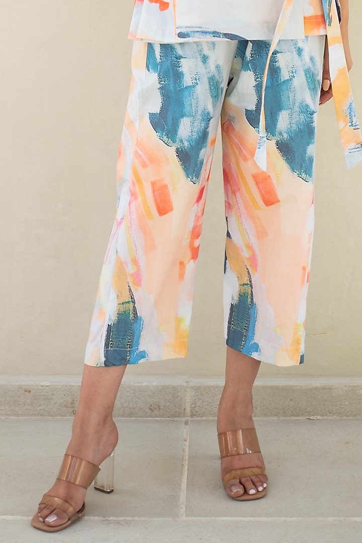 Multi-Colored Cotton Floral Digital Printed Co-Ord Set by Merakus at Pernia's Pop Up Shop