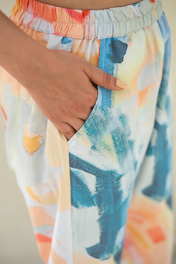Multi-Colored Cotton Floral Digital Printed Co-Ord Set by Merakus at Pernia's Pop Up Shop