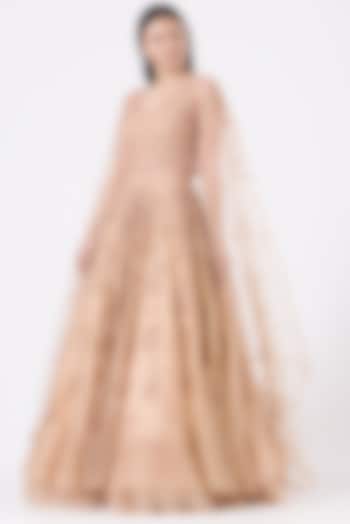 Dusty Coral Embroidered Bridal Gown by Mirroir at Pernia's Pop Up Shop