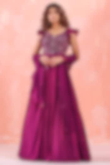 Violet Embroidered Gown by Mirroir