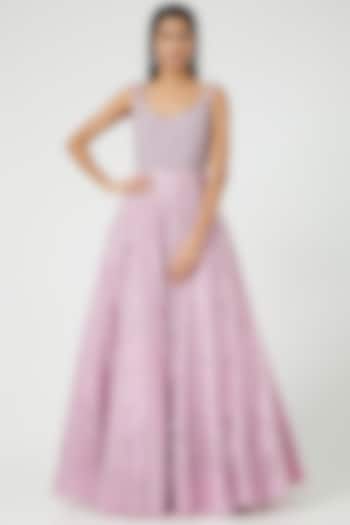 Pastel Pink Embroidered Gown by Mirroir