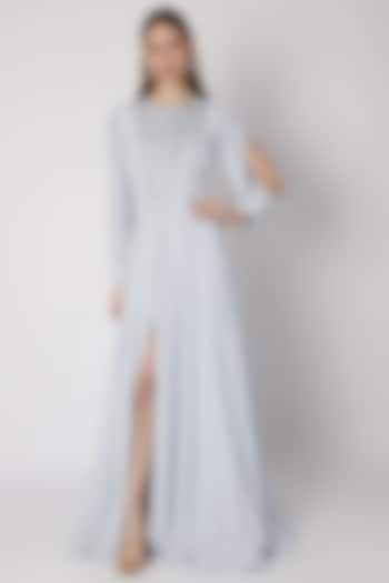 Powder Blue Embroidered Gown by Mirroir at Pernia's Pop Up Shop