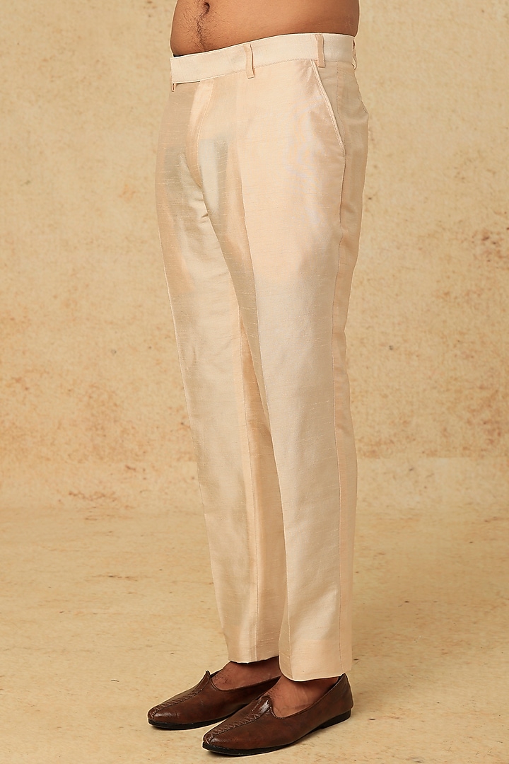 Light Pink Cotton Silk Bundi Jacket With Kurta Set by Mirroir Men at Pernia's Pop Up Shop