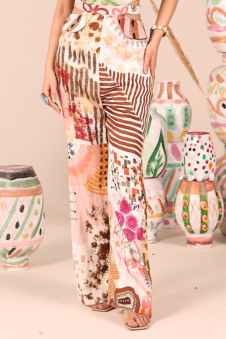 Multi-Colored Modal Silk Digital Printed Jumpsuit by Marviza at Pernia's Pop Up Shop