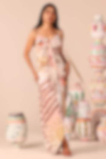 Multi-Colored Lycra Digital Printed Maxi Dress by Marviza