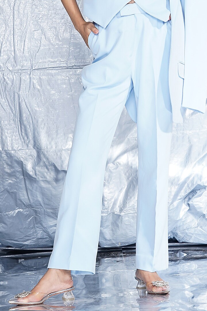 Blue Neoprene Blazer Set by Marviza at Pernia's Pop Up Shop