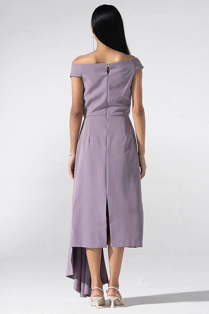 Lilac Neoprene Midi Summer Dress by Marviza at Pernia's Pop Up Shop