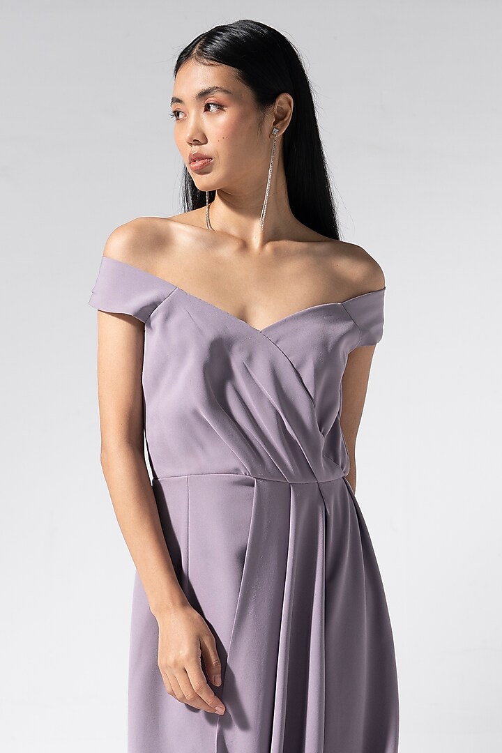 Lilac Neoprene Midi Summer Dress by Marviza at Pernia's Pop Up Shop