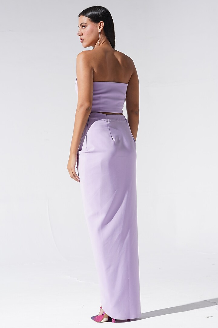 Purple Neoprene Dhoti Skirt Set by Marviza at Pernia's Pop Up Shop