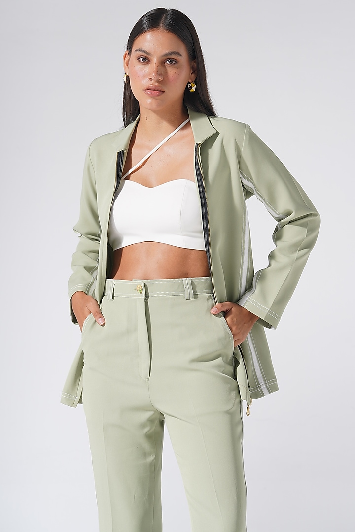 Green Neoprene Co-Ord Set by Marviza at Pernia's Pop Up Shop