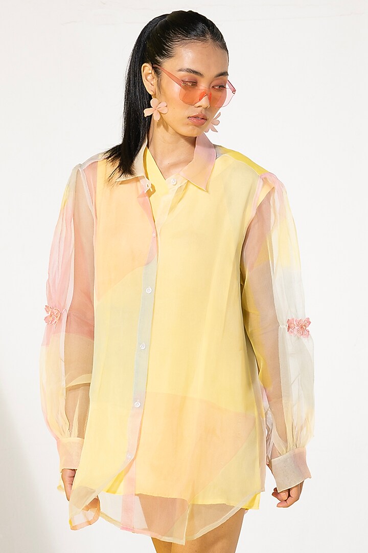 Multi-Colored Organza Shirt by Marviza at Pernia's Pop Up Shop