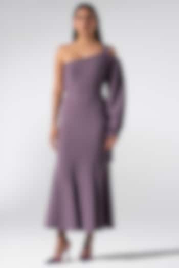 Purple Neoprene Maxi Dress by Marviza