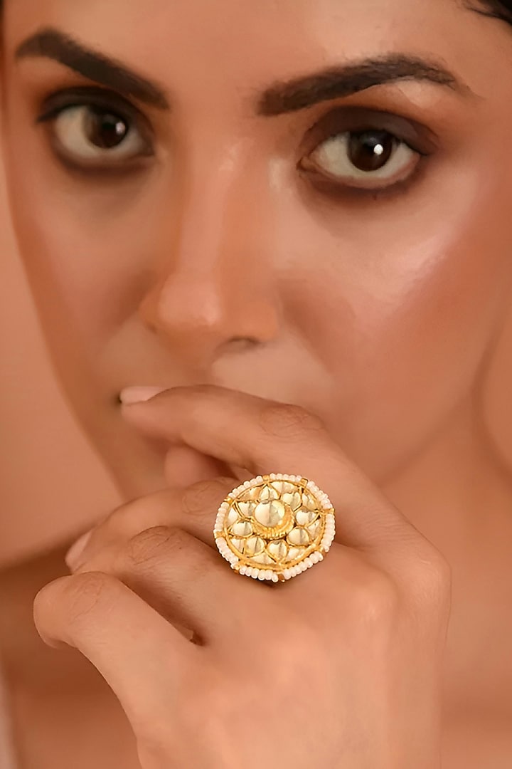 Gold Finish Ring by Maisara Jewelry at Pernia's Pop Up Shop