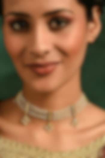 Gold Finish Pearl Choker Necklace by Maisara Jewelry at Pernia's Pop Up Shop