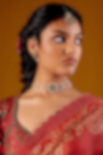 Gold Finish Pearl Choker Necklace by Maisara Jewelry at Pernia's Pop Up Shop