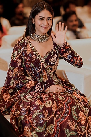 Purple Embroidered Anarkali Set by Mahima Mahajan
