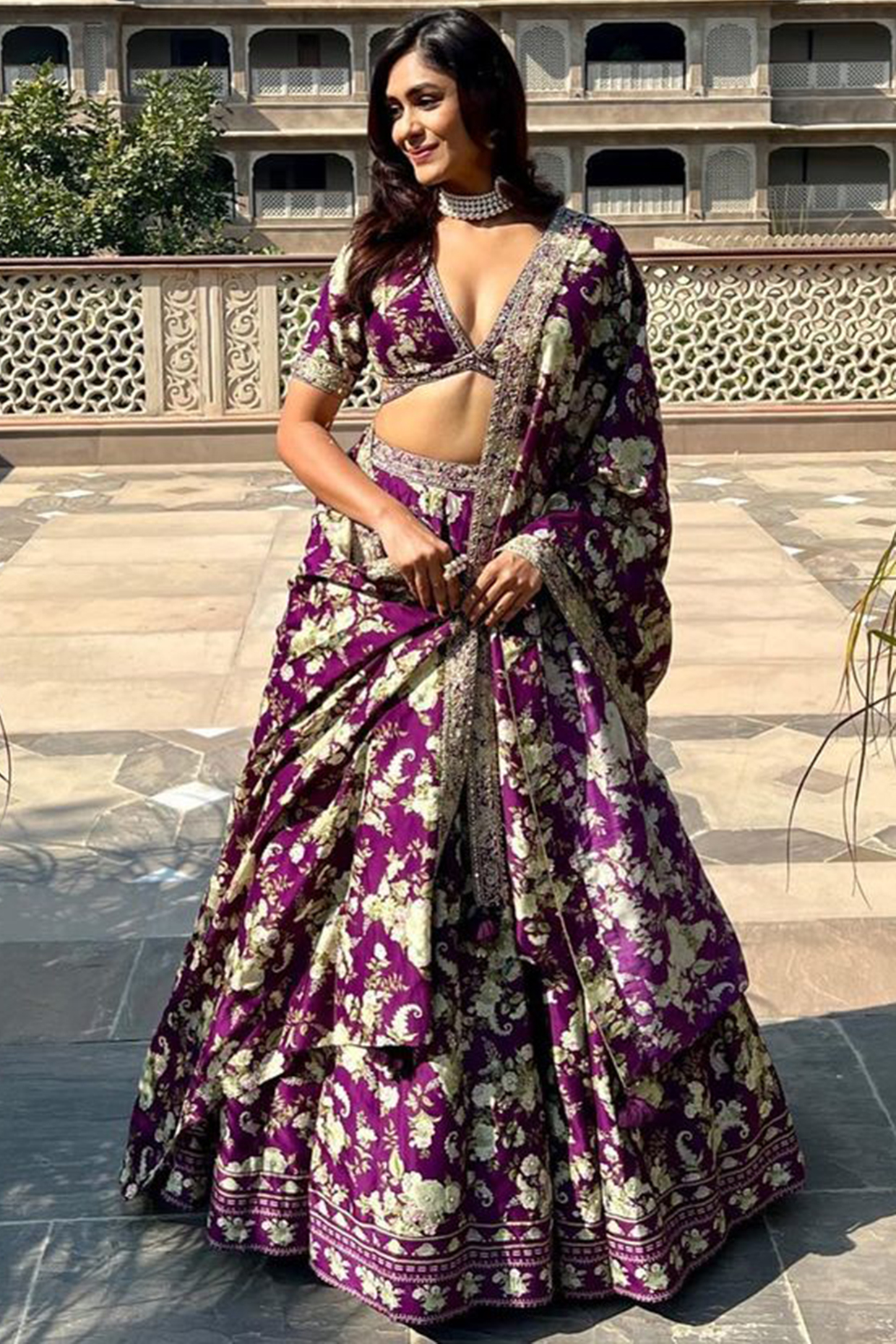 Purple Printed  dulhan bday 22 may Lehenga Set by Sana Barreja at Pernia's Pop Up Shop