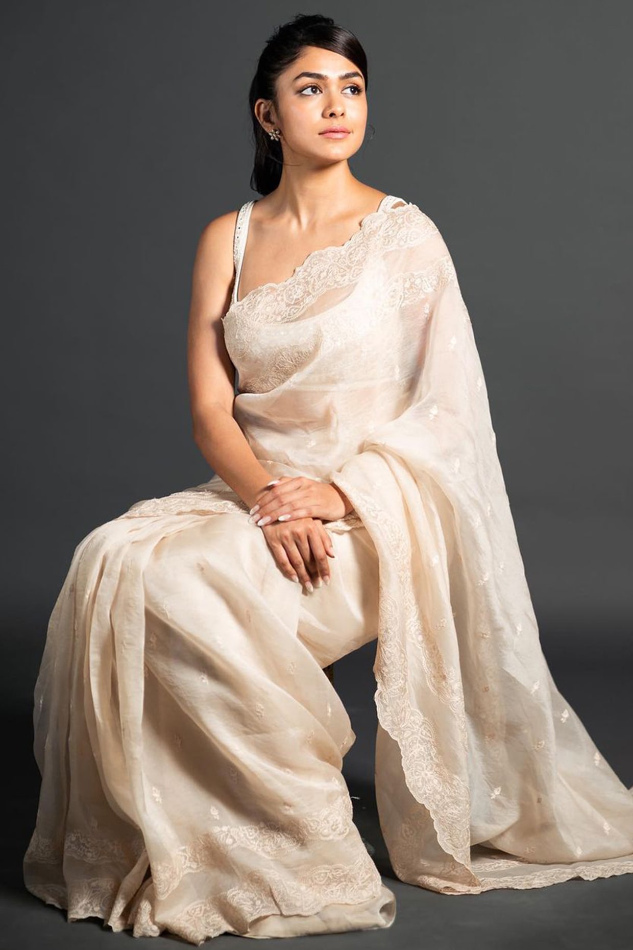 Elegant White Designer Saree Online