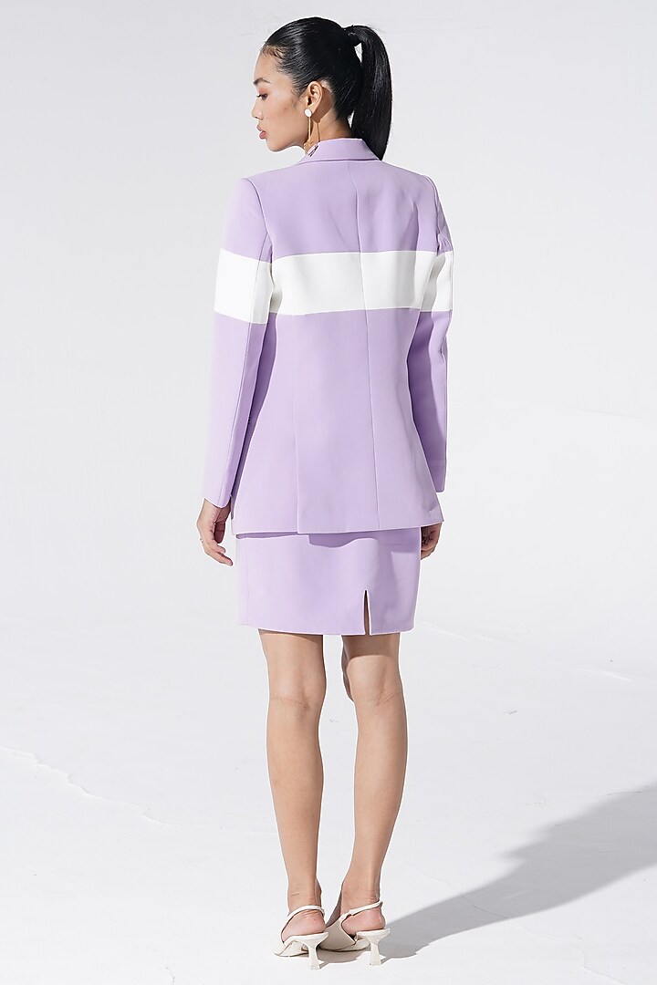 Purple Neoprene Skirt Set by Marviza at Pernia's Pop Up Shop