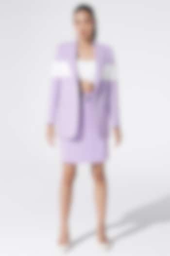 Purple Neoprene Skirt Set by Marviza