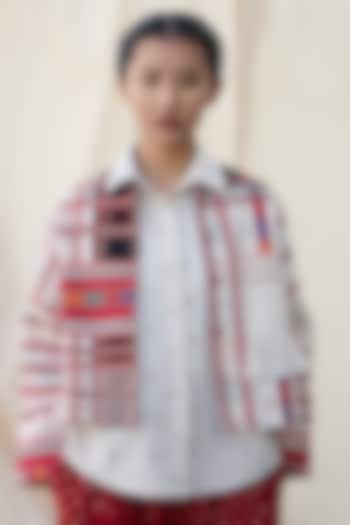 Multi-Colored Bandhani Printed Jacket by Meld Studio at Pernia's Pop Up Shop