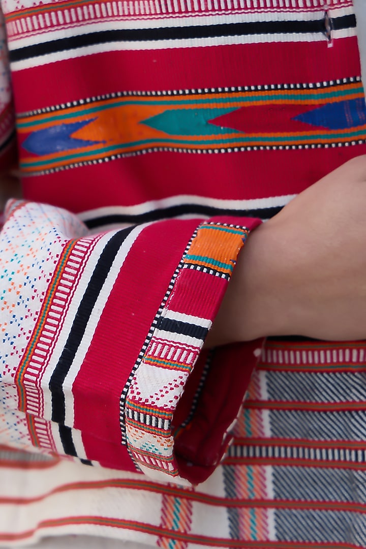 Multi-Colored Bandhani Printed Jacket by Meld Studio at Pernia's Pop Up Shop